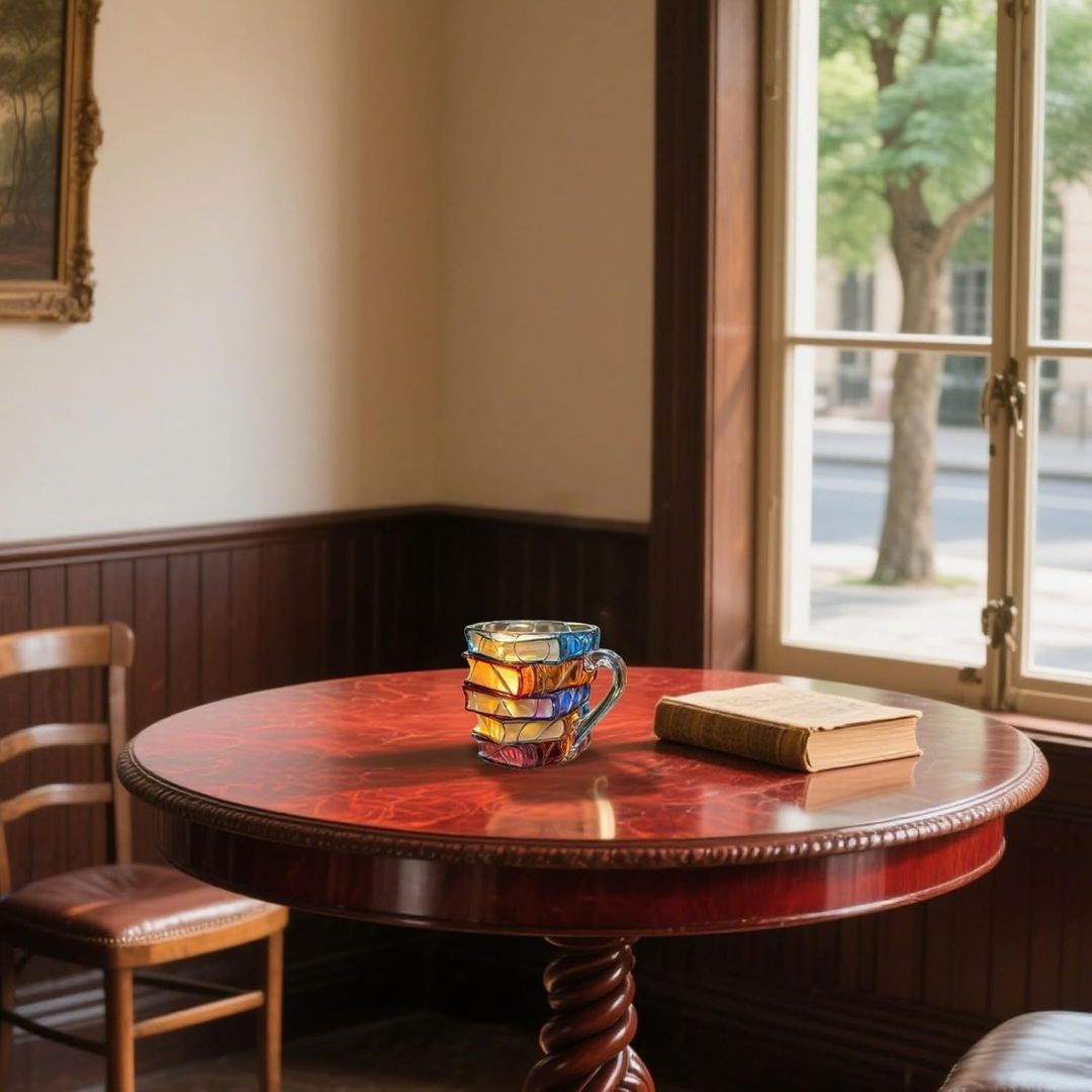 Κούπα Βιτρό με Βιβλία 3D