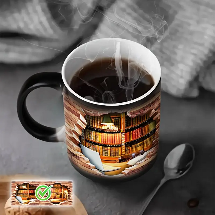 Γοητευτικό βιβλιοπωλείο – Κεραμική κούπα που αποκαλύπτει τη ζεστασιά